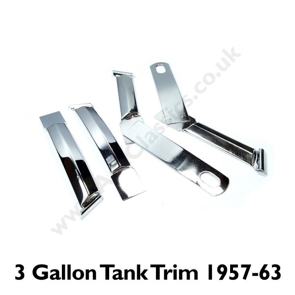 1957 - 1963 TRIUMPH 3 GALLON CHROME TANK TRIMS F4235-F4236-F4237-F4238