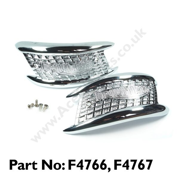 Triumph - 4 Gallon Tank Badges (1960-65)  & Screws F4766-F4767