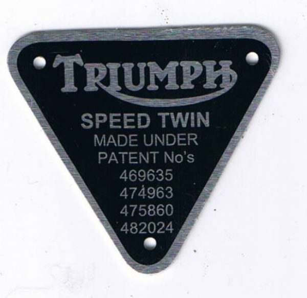 TRIUMPH SPEED TWIN TIMING COVER BADGE