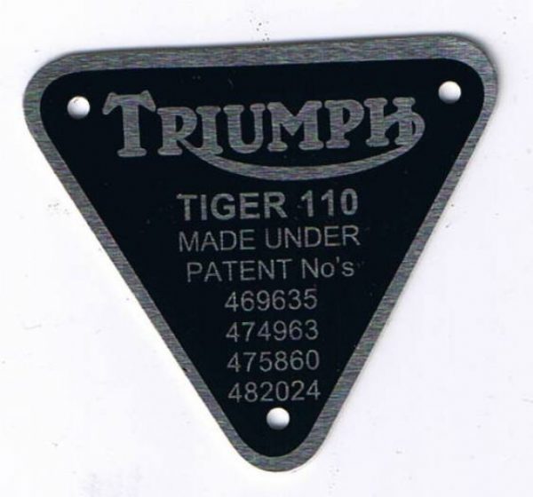 TRIUMPH T110 TIMING COVER BADGE