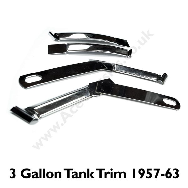 1957 - 1963 TRIUMPH 3 GALLON CHROME TANK TRIMS F4235-F4236-F4237-F4238 - Image 3