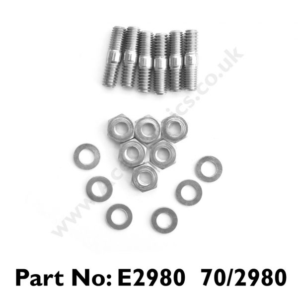 Triumph - 6x Alloy Head Rocker Box Studs Nuts and Washers E2980 70-2980