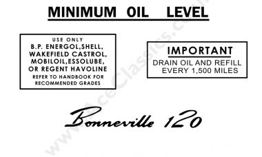 Triumph - Pre Unit Black Oil Tank Transfers