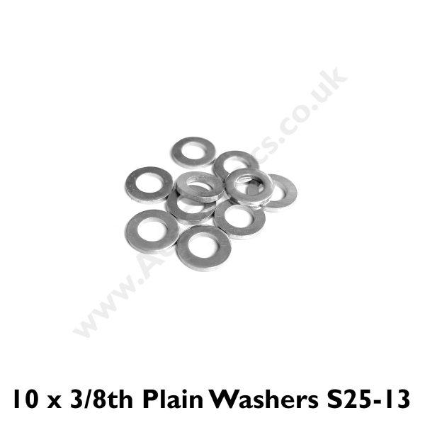 Pack of 10 x 1/4 plain Washers S25-13