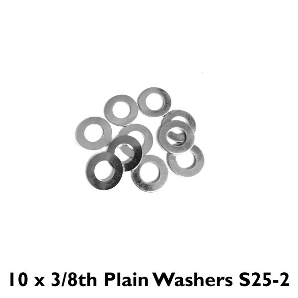 Pack of 10 x 3/8th Plain Washers S25-2
