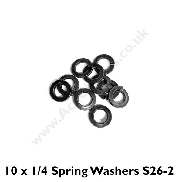 Pack of 10 x 1/4 Spring Washers S26-2