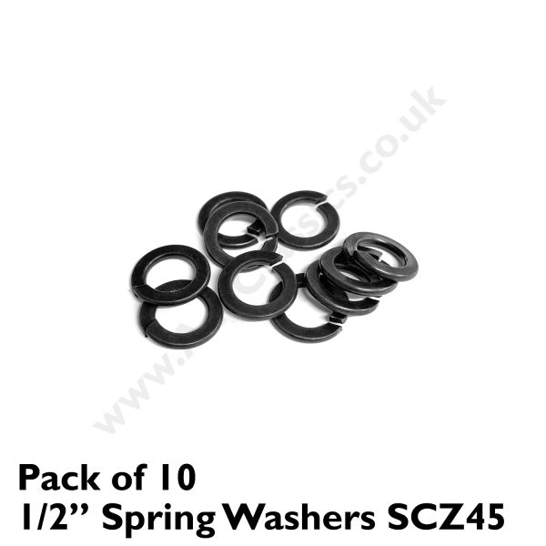 Pack of 10 x 1/2” Spring Washers SCZ45