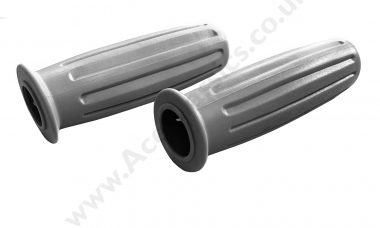 7/8" Amal Style Grey Ribbed Handlebar Rubbers