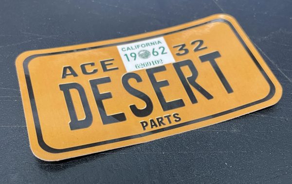 Ace Desert Parts 32 License Plate Sticker