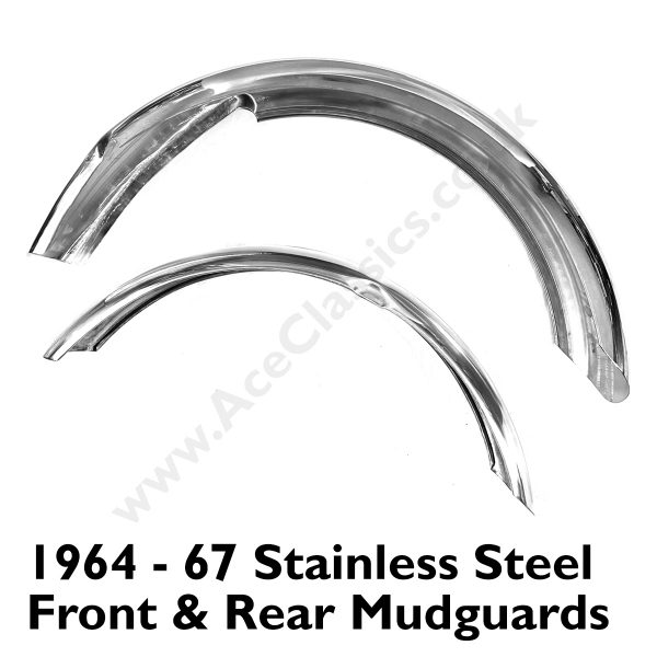 1964 - 1967 Stainless Steel Front & Rear Mudguards