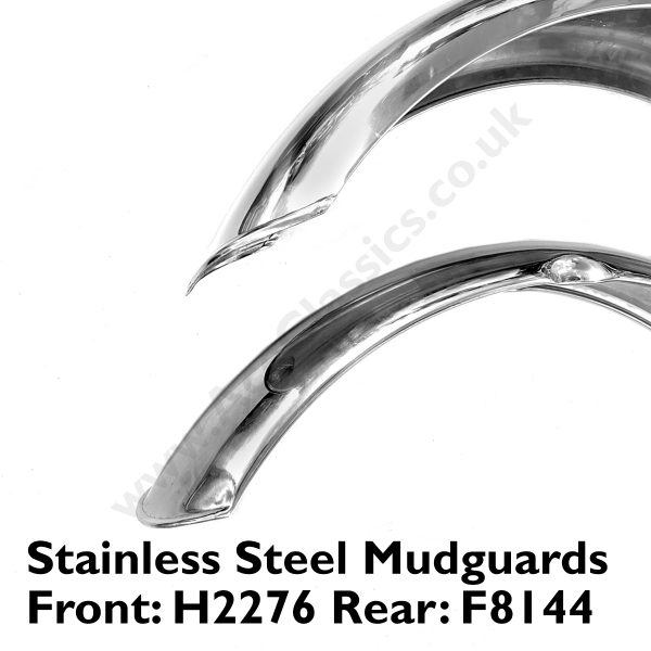 1968 - 1970 Stainless Front H2276 & Rear F8144 Mudguards