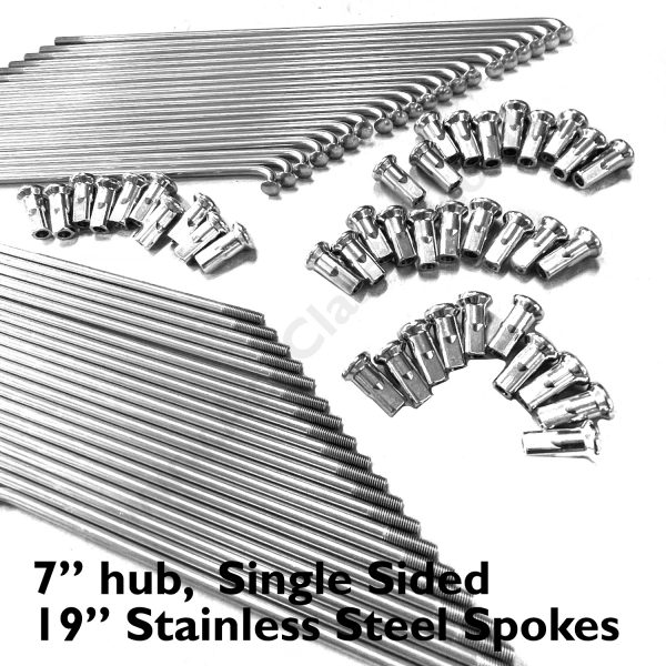 7” Hub - Single Sided 19” Stainless Steel Spokes