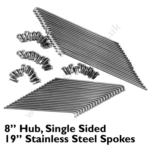 8” Hub - Single Sided 19” Stainless Steel Spokes