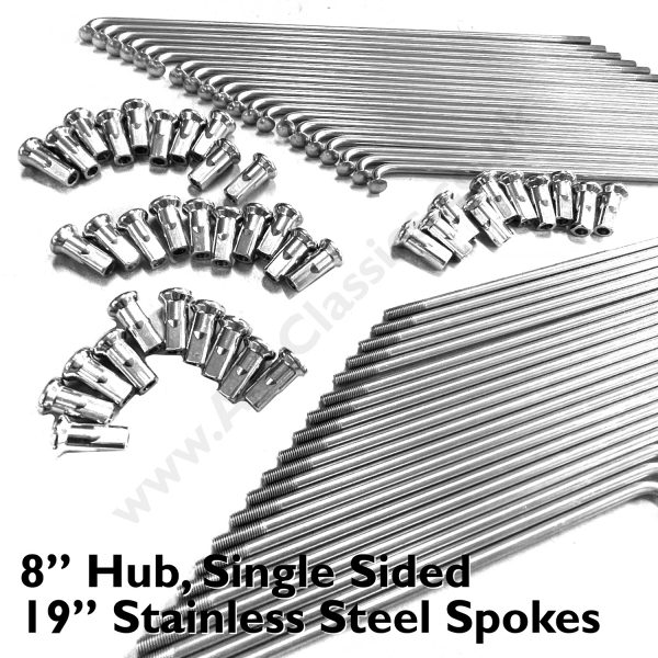 8” Hub - Single Sided 19” Stainless Steel Spokes