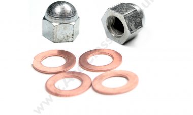 Rocker Oil Feed Pipe Domed Nuts (zinc) and Washers E1435 – E1335