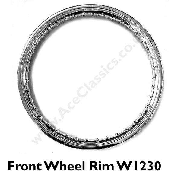 8" Flanged & Twin Leading Shoe - 19” Front Wheel Rim, Spoke & Nipple Set