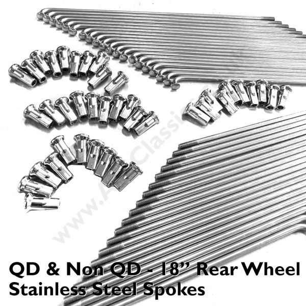 QD & Non QD - 18” Stainless Steel Spokes Rear Wheel