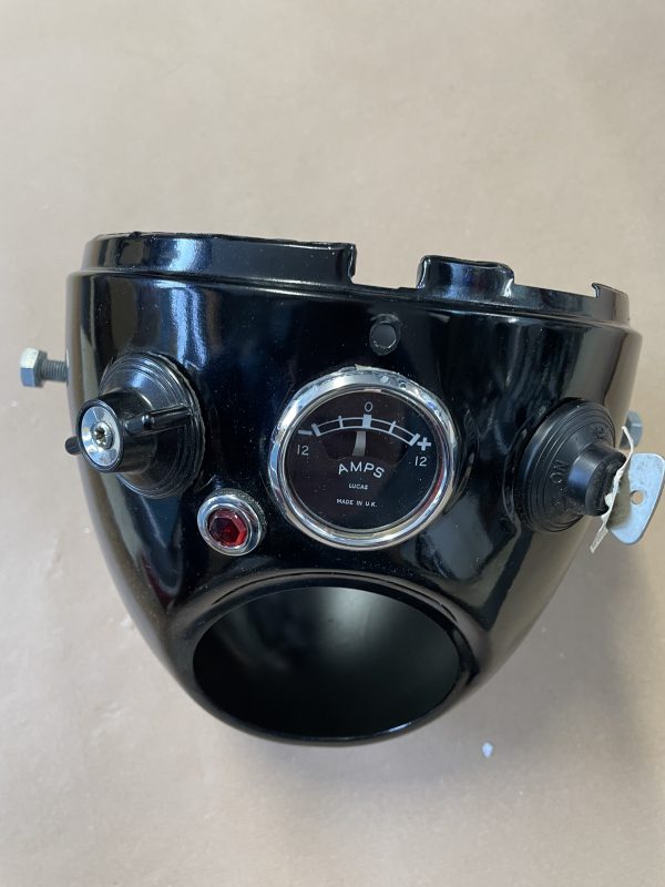 NOS Headlight Shell - Complete with Switch and Ammeter - Image 2