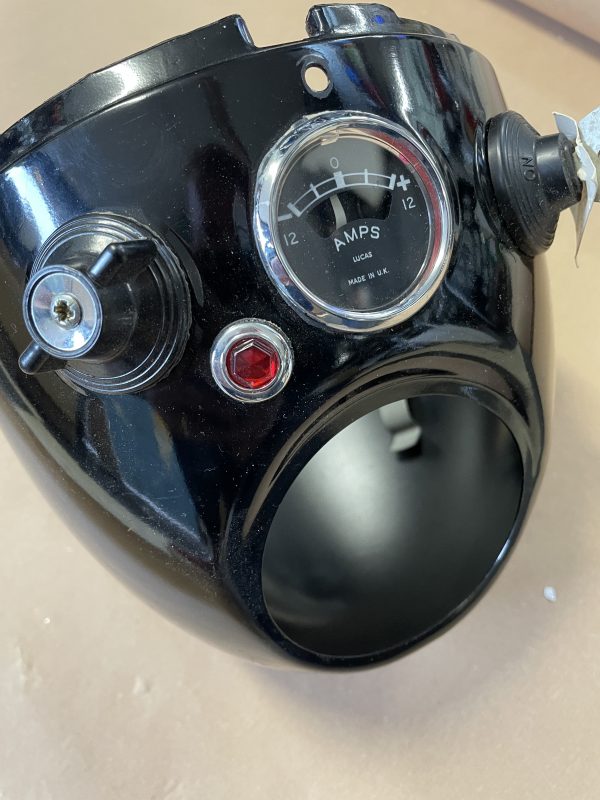 NOS Headlight Shell - Complete with Switch and Ammeter