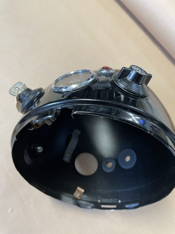 NOS Headlight Shell - Complete with Switch and Ammeter - Image 3