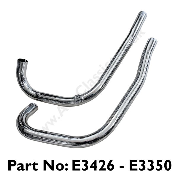 Triumph Front Exhaust Pipes 5T - 6T 1954-1959 E3426 - E3350 - Image 3
