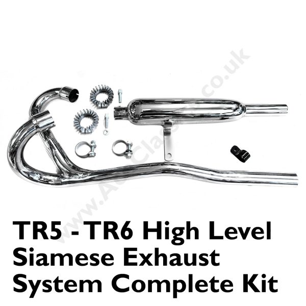 Triumph 1954 - 1959 TR5 - TR6 High Level Siamese Exhaust System Complete E3473 - E3470