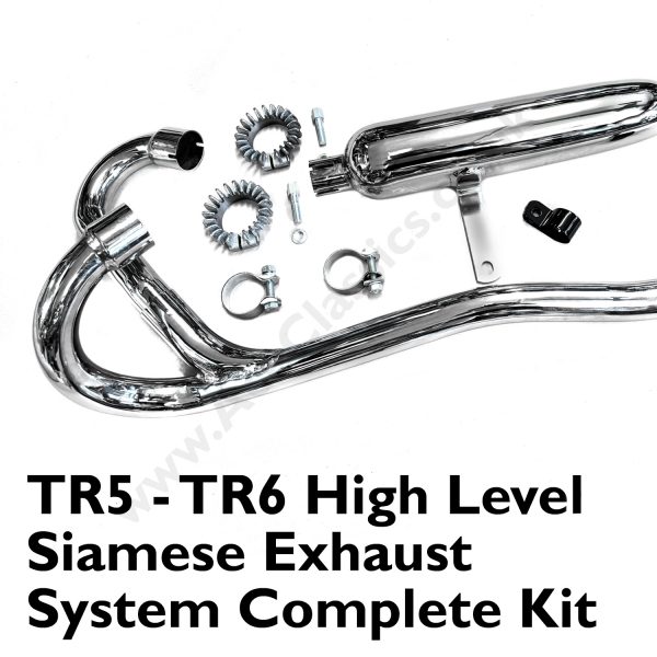 Triumph 1954 - 1959 TR5 - TR6 High Level Siamese Exhaust System Complete E3473 - E3470 - Image 2