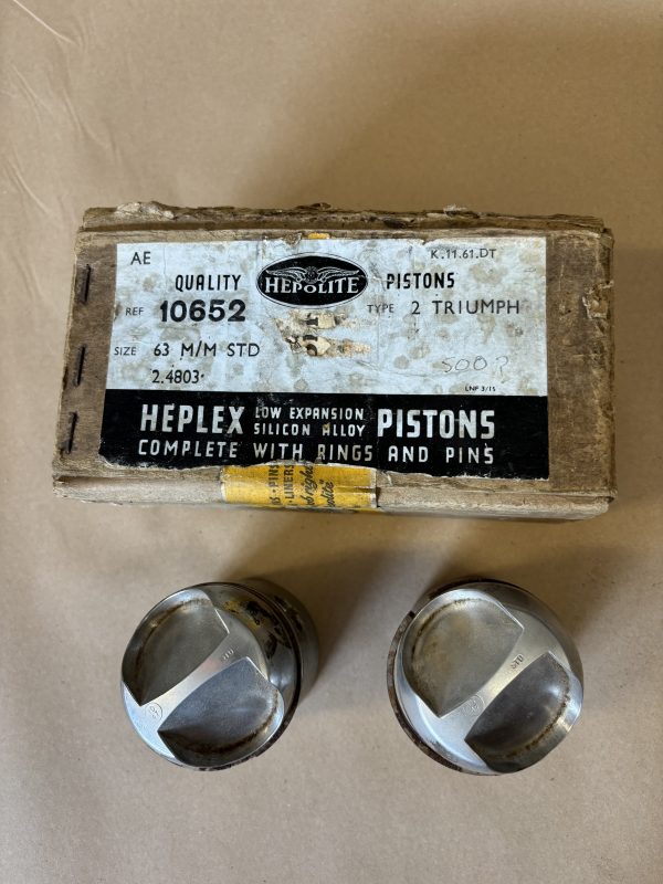 NOS HEPOLITE Pre Unit T100 Pistons STD High Compression  - Image 3