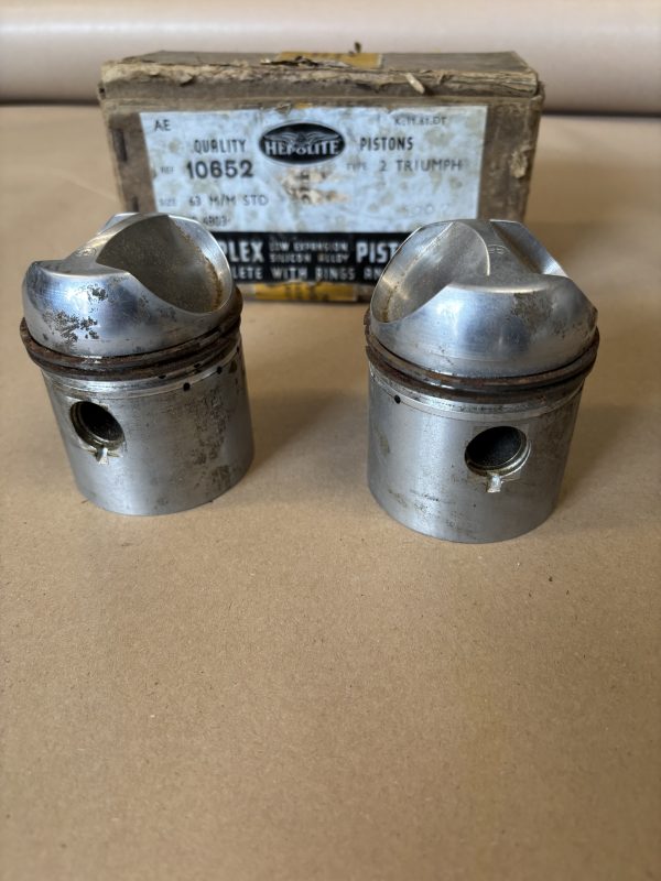 NOS HEPOLITE Pre Unit T100 Pistons STD High Compression  - Image 4