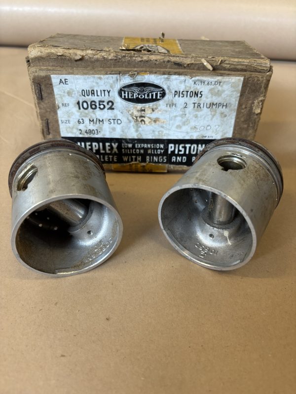 NOS HEPOLITE Pre Unit T100 Pistons STD High Compression 
