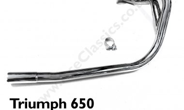 Triumph 650 Low Level Right Hand Side Siamese Exhaust & Clip