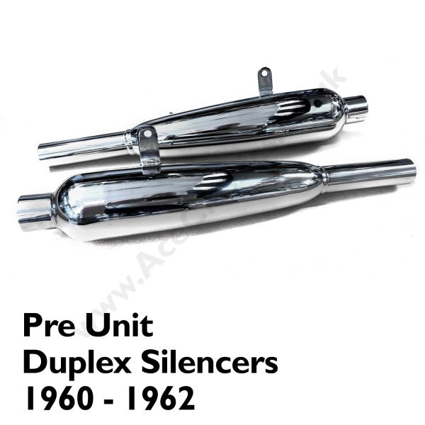 Triumph Pre Unit Duplex Silencers 1960 - 1962 E4118 - E4119 - Image 2