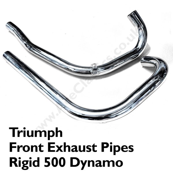 Triumph Front Exhaust Pipes Rigid 500 Dynamo with Bracket - Image 2