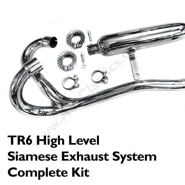 Triumph 1960 - 1962 TR6 High Level Siamese Exhaust System Complete - Image 2