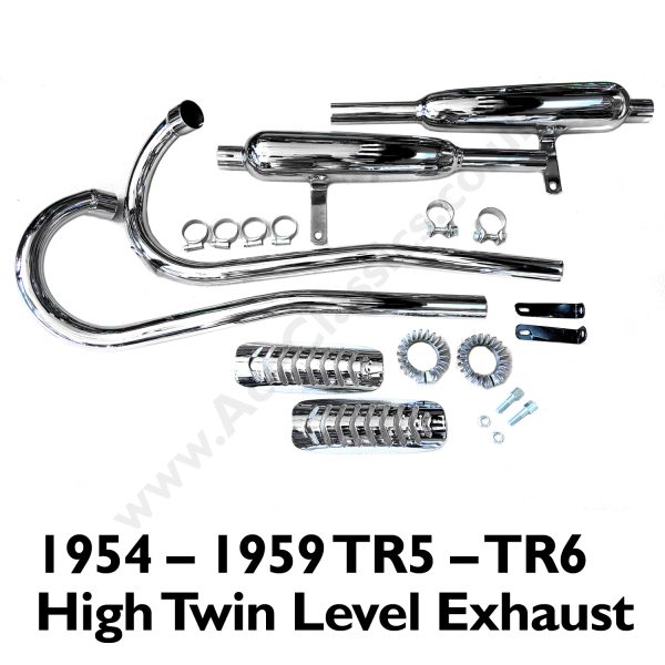 Triumph 1954 – 1959 TR5 – TR6 High Twin Level Exhaust System Complete - Image 2