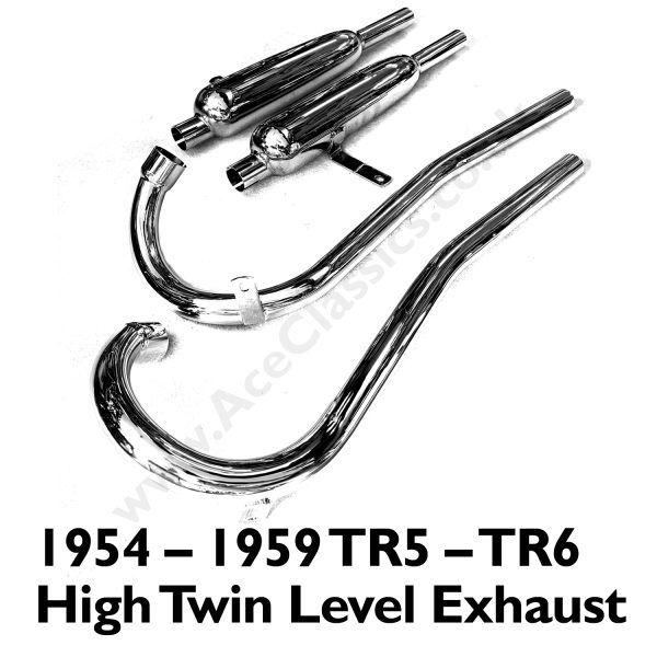 Triumph 1954 – 1959 TR5 – TR6 High Twin Level Exhaust System Complete - Image 4