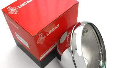 Lucas Chrome Headlight Shell and Rim - Single Amp Hole - 58934